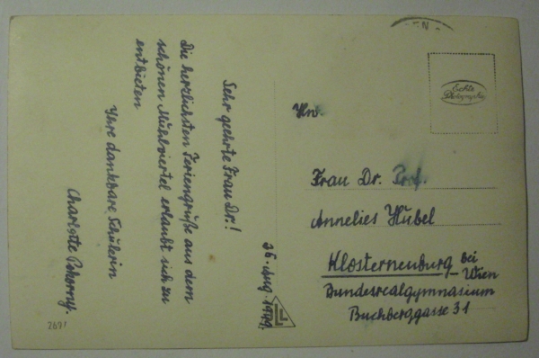 Ansichtskarte Linz a. d. D., Dreifaltigkeitssäule (1949)